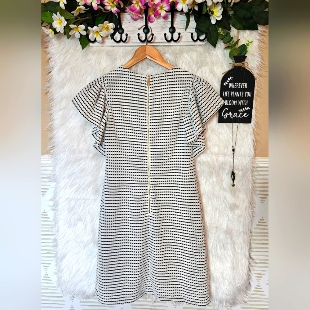 Calvin Klein Classic Zip Back Patterned Vintage Midi Dress - Picture 2 of 5